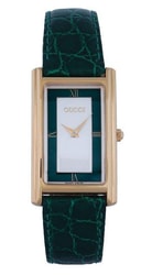 Gucci 2600 2600 - Green Dial & Leather Strap